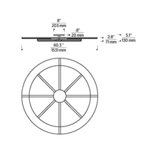 Load image into Gallery viewer, Cityscape LED Flush Mount Ceiling Light - line drawing.