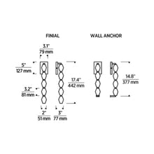 Load image into Gallery viewer, Collier LED Wall Light - line drawing.