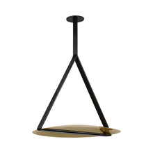 Load image into Gallery viewer, Cymbal LED Pendant Light in Dark Bronze/Natural Brass.