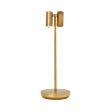 Load image into Gallery viewer, Doppia LED Table Lamp in Natural Brass (Large)..
