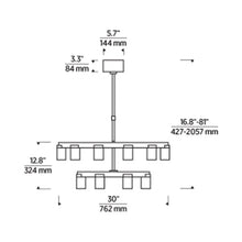 Load image into Gallery viewer, Esfera LED Chandelier - line drawing.