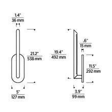 Load image into Gallery viewer, Fielle LED Wall Light - line drawing.