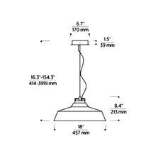 Load image into Gallery viewer, Forge LED Pendant Light - line drawing.