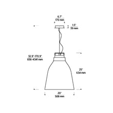 Load image into Gallery viewer, Forge LED Pendant Light - line drawing.