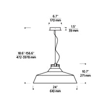 Load image into Gallery viewer, Forge LED Pendant Light - line drawing.