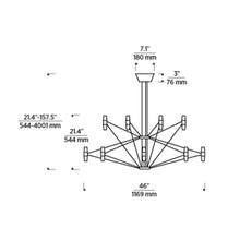 Load image into Gallery viewer, Lassell LED Chandelier - line drawing.