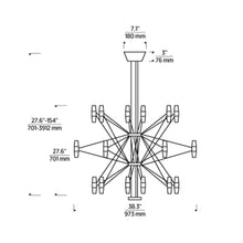Load image into Gallery viewer, Lassell LED Chandelier - line drawing.