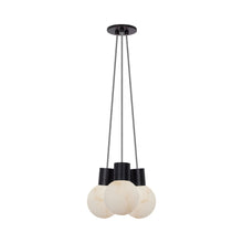 Load image into Gallery viewer, Mina 3-Light LED Chandelier in Black/White Cord.