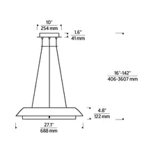 Load image into Gallery viewer, Noa LED Chandelier - line drawing.