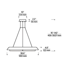 Load image into Gallery viewer, Noa LED Chandelier - line drawing.