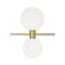 Load image into Gallery viewer, Orbs LED Wall Light in Aged Brass (Vertical).