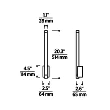 Load image into Gallery viewer, Phobos LED Wall Light - line drawing.