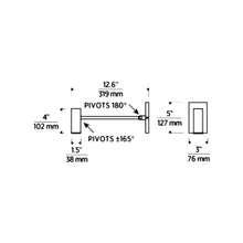 Load image into Gallery viewer, Ponte LED Task Wall Light - line drawing.