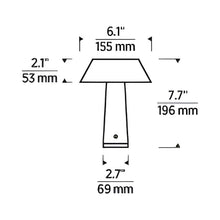 Load image into Gallery viewer, Sesa LED Table Lamp in Detail - line drawing.