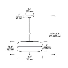 Load image into Gallery viewer, Shakkei LED Pendant Light - line drawing.
