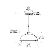 Load image into Gallery viewer, Shanti LED Pendant Light - line drawing.