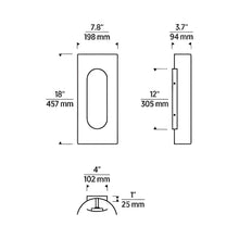 Load image into Gallery viewer, Shielded LED Wall Light - line drawing.