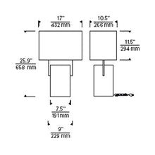 Load image into Gallery viewer, Slab Table Lamp - line drawing.