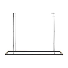 Load image into Gallery viewer, Stagger Halo LED Linear Pendant Light in Nightshade Black (50-Inch/Up).