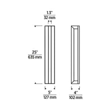 Load image into Gallery viewer, Stagger Outdoor LED Wall Light - line drawing.