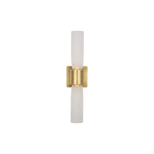 Load image into Gallery viewer, Volver Double LED Wall Light in Hand Rubbed Antique Brass (Medium).
