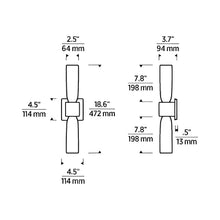 Load image into Gallery viewer, Volver Double LED Wall Light - line drawing.