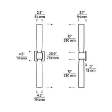 Load image into Gallery viewer, Volver Double LED Wall Light - line drawing.