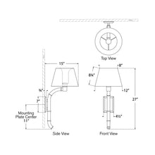 Load image into Gallery viewer, Alana Wall Light - line drawing.