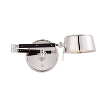 Load image into Gallery viewer, Alaster LED Wall Light in Polished Nickel/Black Ebony.