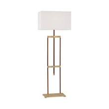 Load image into Gallery viewer, Alda Floor Lamp in Antique-Burnished Brass/Walnut.