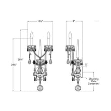 Load image into Gallery viewer, Alessandra Wall Light - line drawing.