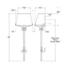 Load image into Gallery viewer, Allegra Wall Light - line drawing.