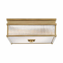 Load image into Gallery viewer, Allen Square Flush Mount Ceiling Light in Natural Brass.