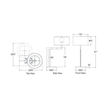 Load image into Gallery viewer, Amell Table Lamp - line drawing.