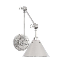 Load image into Gallery viewer, Anette Library Wall Light in Polished Nickel.