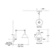 Load image into Gallery viewer, Anette Library Wall Light - line drawing.