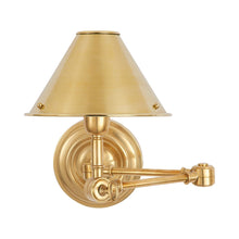 Load image into Gallery viewer, Anette Swing Arm Wall Light in Natural Brass.