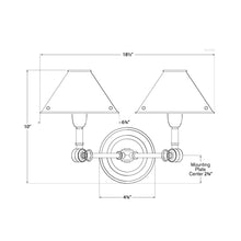 Load image into Gallery viewer, Anette Wall Light - line drawing.