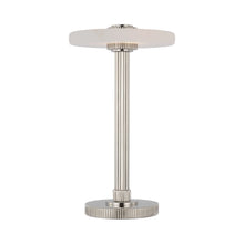 Load image into Gallery viewer, Aran LED Table Lamp in Polished Nickel/Alabaster.