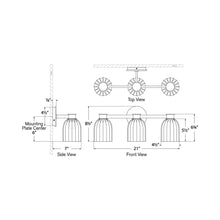 Load image into Gallery viewer, Asalea Bath Vanity Light - line drawing.