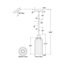 Load image into Gallery viewer, Asalea Pendant Light - line drawing.
