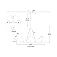 Load image into Gallery viewer, Ashton Chandelier - line drawing.