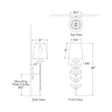 Load image into Gallery viewer, Avery Wall Light - line drawing.