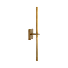 Load image into Gallery viewer, Axis LED Linear Wall Light in Antique-Burnished Brass.