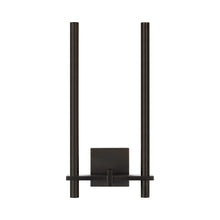 Load image into Gallery viewer, Axis LED Two Arm Wall Light in Bronze.