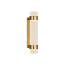 Load image into Gallery viewer, Barton Vertical LED Bath Wall Light in Natural Brass (Small).