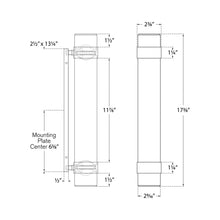 Load image into Gallery viewer, Barton Vertical LED Bath Wall Light - line drawing.