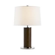 Load image into Gallery viewer, Beckford Table Lamp in Chocolate Leather.