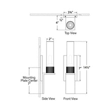 Load image into Gallery viewer, Beza Bath Wall Light - line drawing.