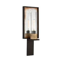 Load image into Gallery viewer, Beza Reflector Wall Light in Warm Iron/Antique Mirror.